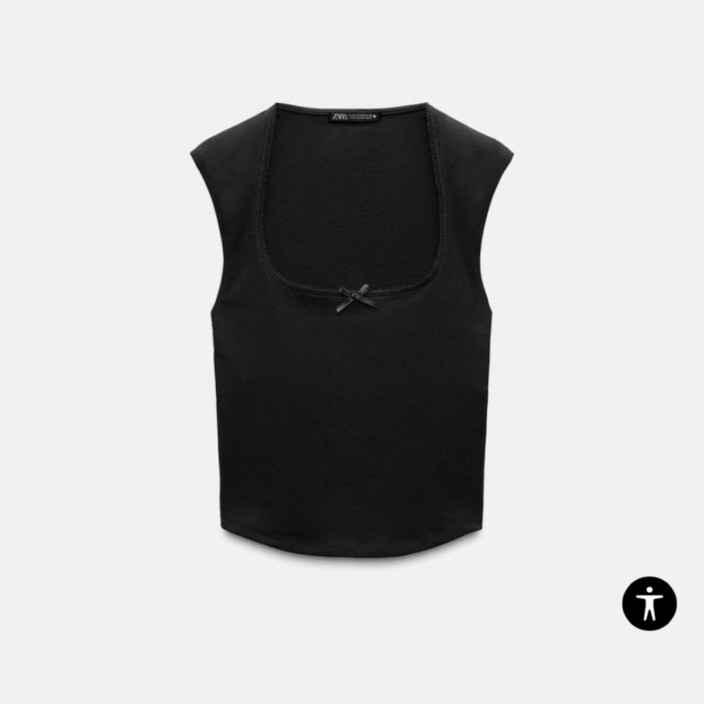 Zara Lace Trim Bow Top